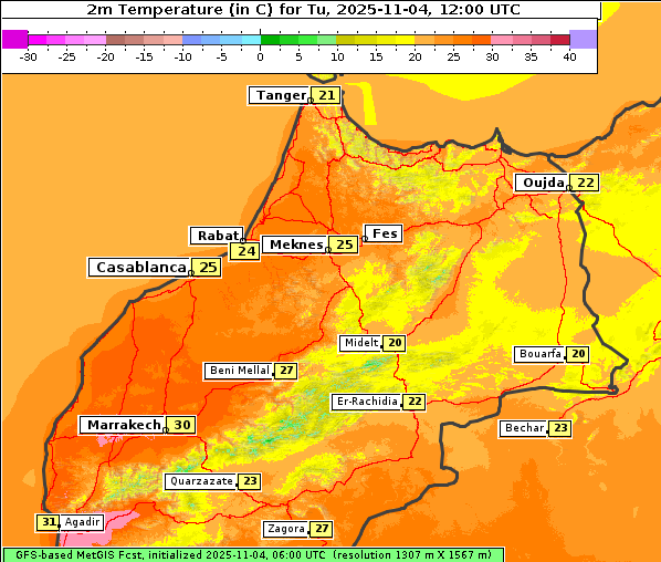 Temperatur, 4. 11. 2025