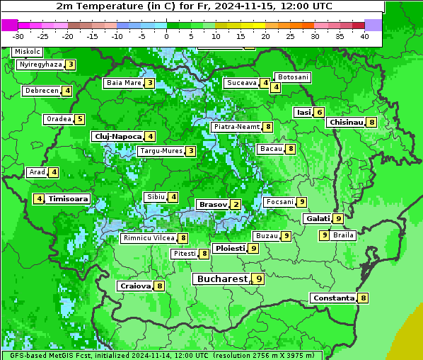 Temperatur, 15. 11. 2024