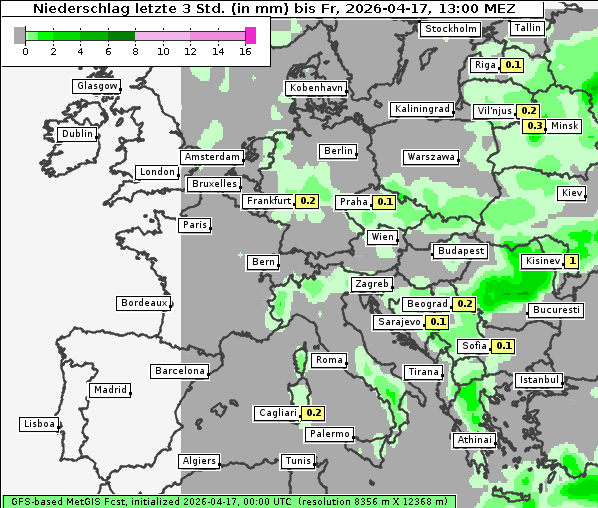 Niederschlag, 17. 4. 2026
