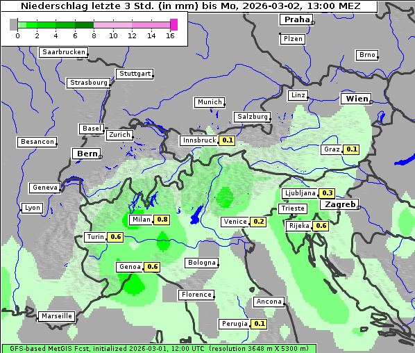 Niederschlag, 2. 3. 2026