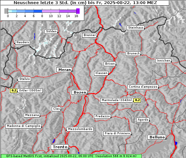 Neuschnee, 22. 8. 2025