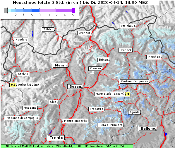 Neuschnee, 14. 4. 2026