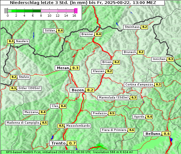 Niederschlag, 22. 8. 2025