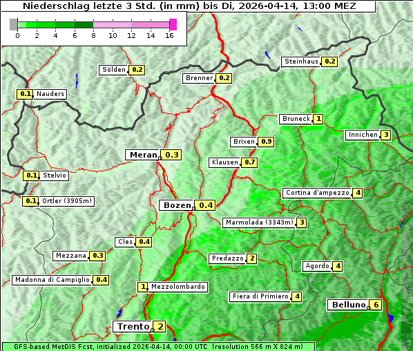 Niederschlag, 14. 4. 2026