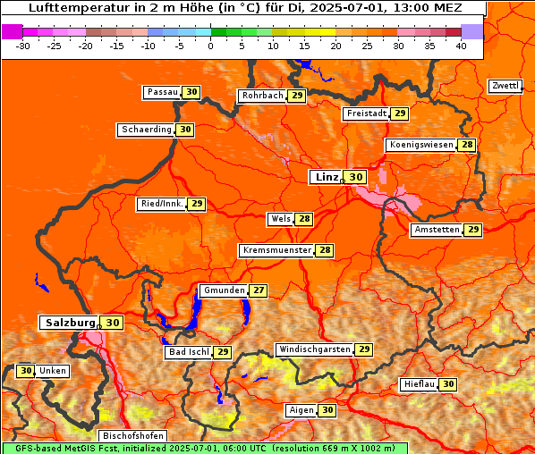 Temperatur, 1. 7. 2025