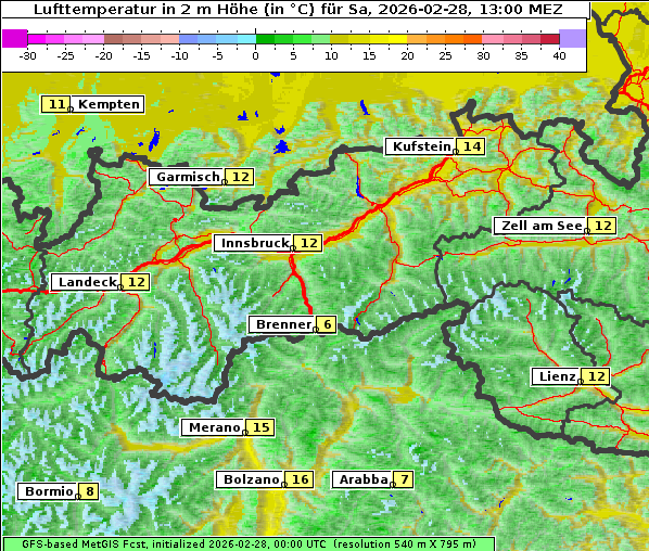 Temperatur, 28. 2. 2026