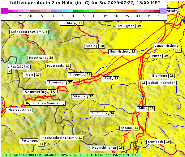 Temperatur, 27. 7. 2025