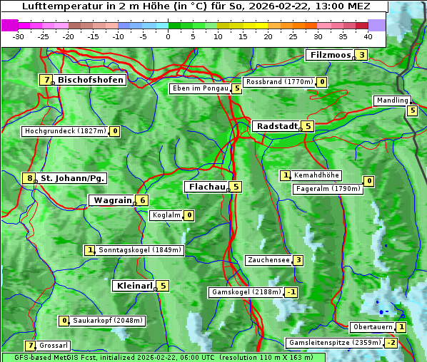 Temperatur, 22. 2. 2026