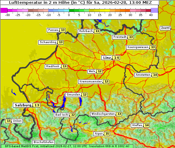 Temperatur, 28. 2. 2026