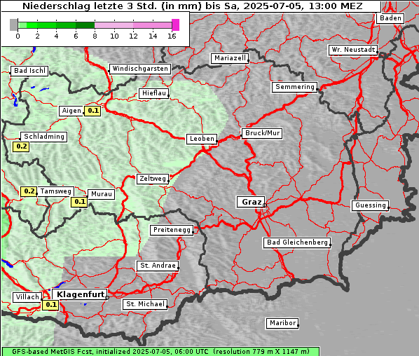 Niederschlag, 5. 7. 2025