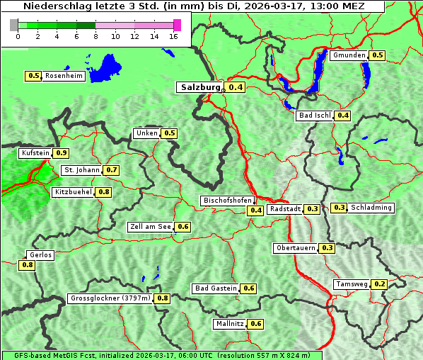 Niederschlag, 17. 3. 2026