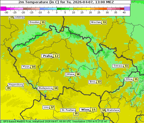 Temperatur, 7. 4. 2026