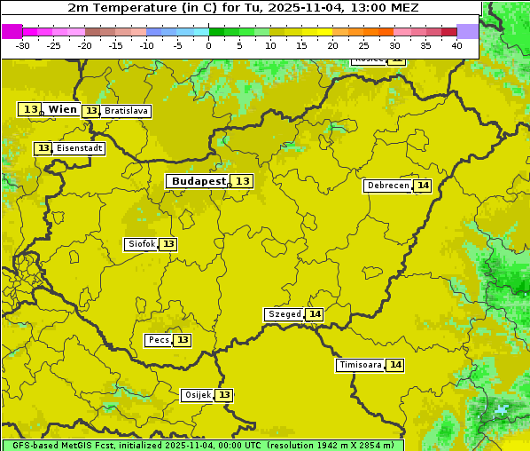Temperatur, 4. 11. 2025