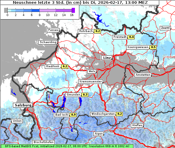 Neuschnee, 17. 2. 2026