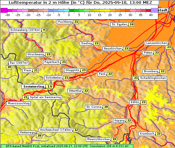 Temperatur, 18. 9. 2025