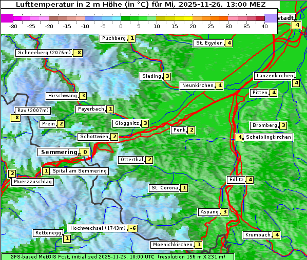 Temperatur, 26. 11. 2025