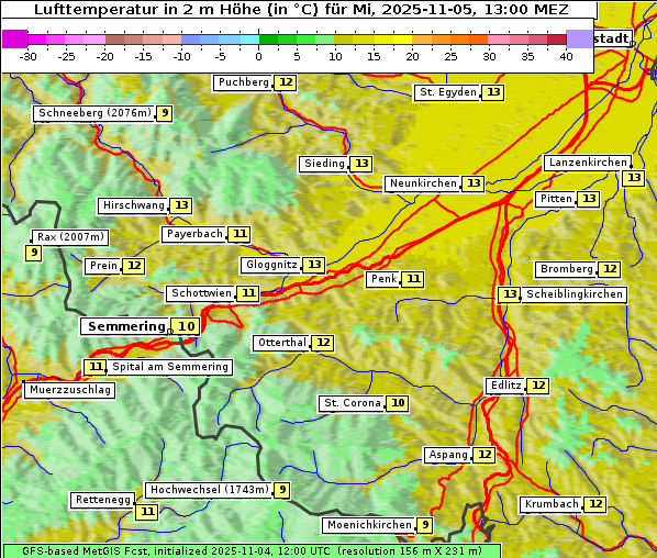 Temperatur, 5. 11. 2025