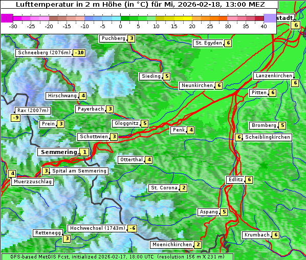 Temperatur, 18. 2. 2026