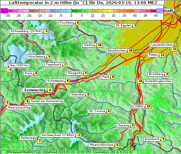 Temperatur, 19. 3. 2026