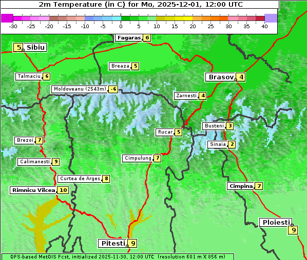 Temperatur, 1. 12. 2025