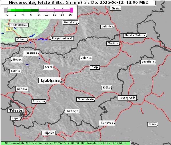 Niederschlag, 12. 6. 2025