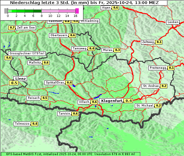 Niederschlag, 24. 10. 2025