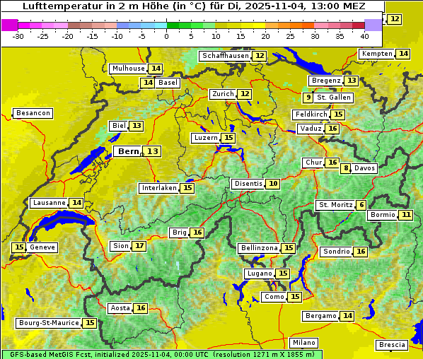 Temperatur, 4. 11. 2025