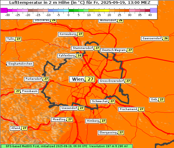 Temperatur, 19. 9. 2025