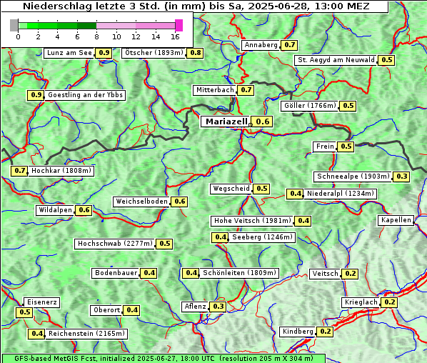 Niederschlag, 28. 6. 2025