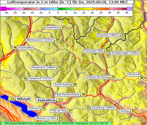 Temperatur, 28. 8. 2025