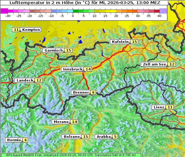Temperatur, 25. 3. 2026