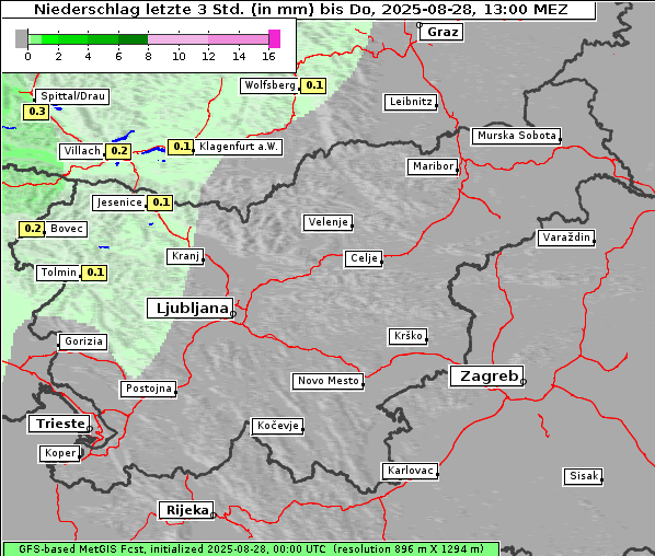Niederschlag, 28. 8. 2025