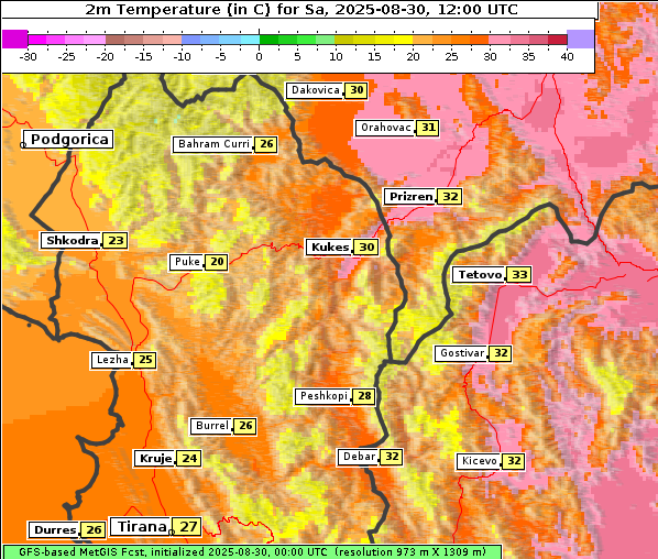 Temperatur, 30. 8. 2025