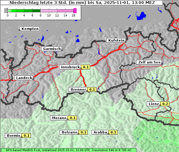 Niederschlag, 1. 11. 2025