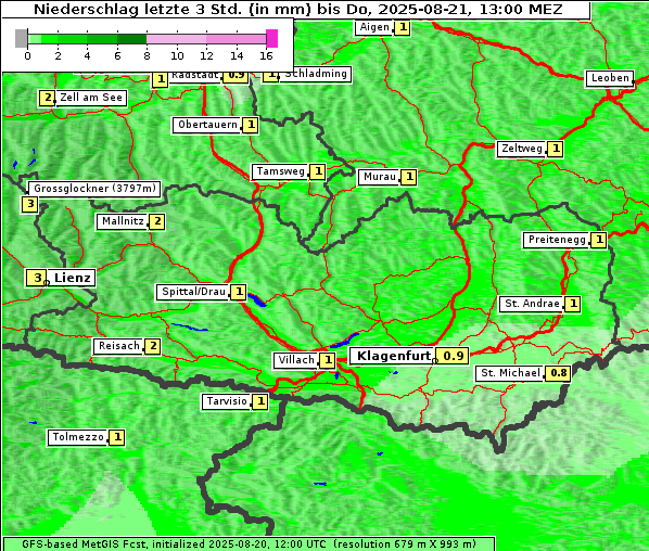 Niederschlag, 21. 8. 2025