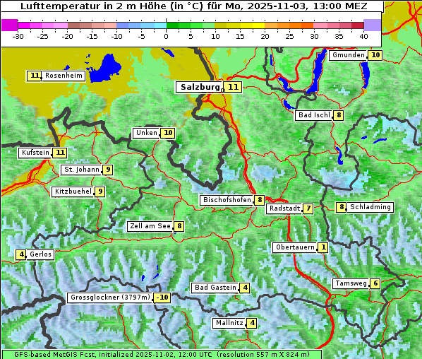 Temperatur, 3. 11. 2025