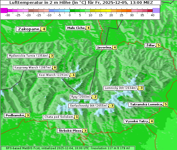 Temperatur, 5. 12. 2025