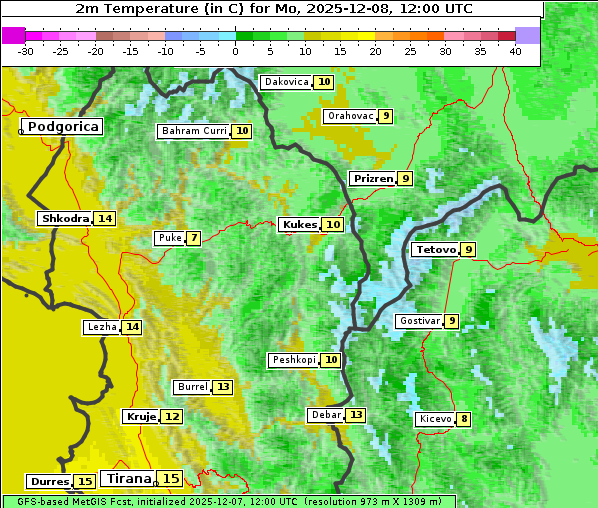 Temperatur, 8. 12. 2025