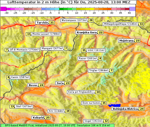 Temperatur, 28. 8. 2025