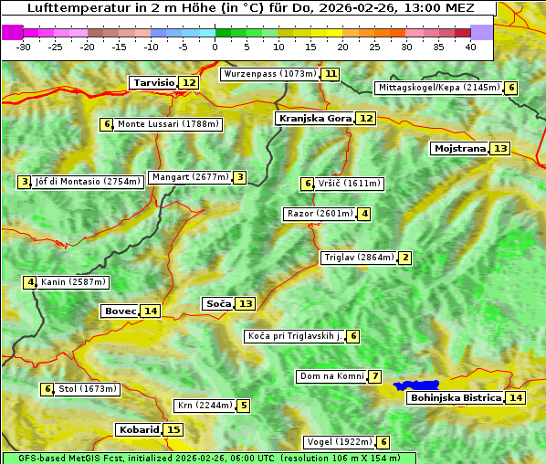 Temperatur, 26. 2. 2026