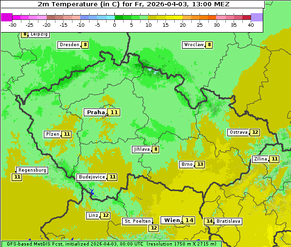 Temperatur, 3. 4. 2026