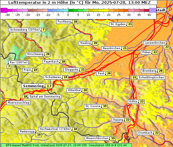 Temperatur, 28. 7. 2025