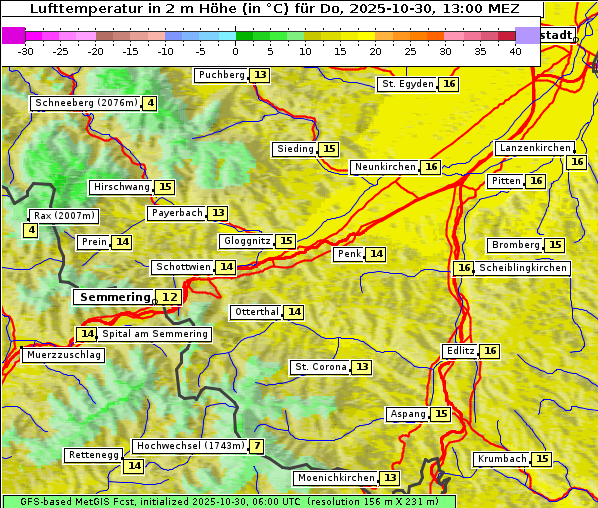 Temperatur, 30. 10. 2025