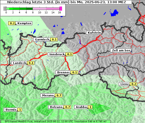 Niederschlag, 23. 6. 2025