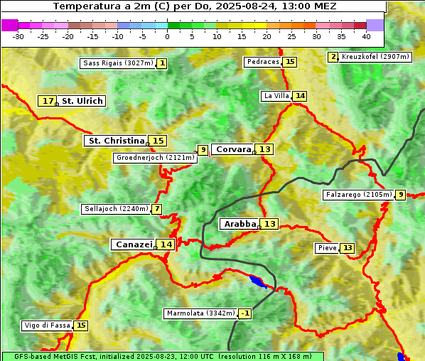Temperatur, 24. 8. 2025