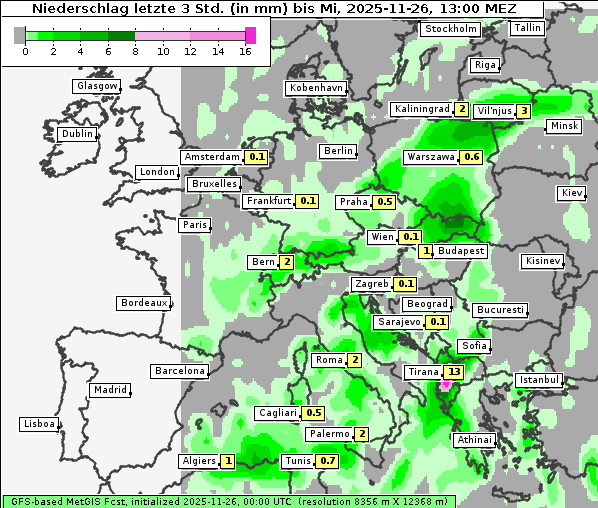 Niederschlag, 26. 11. 2025