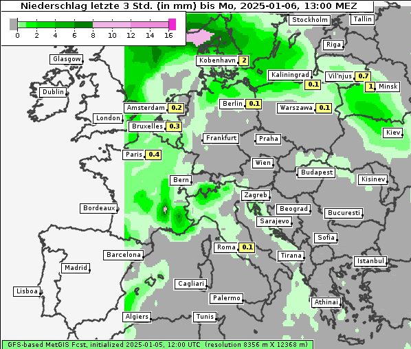 Niederschlag, 6. 1. 2025