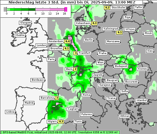 Niederschlag, 9. 9. 2025