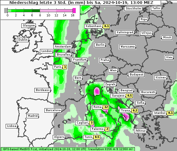 Niederschlag, 19. 10. 2024