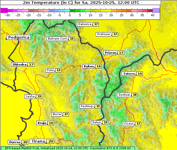 Temperatur, 25. 10. 2025